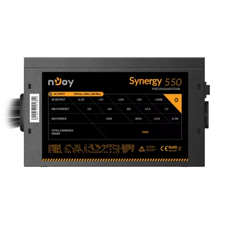NJOY Tápegység Synergy 550W, 12cm, 20+4, Aktív PFC 80+ White