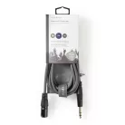 Nedis COTH15100GY30 balanced/szimmetrikus félprofi audio kábel, 6,35mm sztereo jack dugó - 3p XLR dugó, hossz 3m