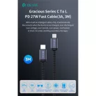 Devia Gracious Series 27W PD Type-C/Lightning adat- és töltőkábel 3m - fekete
