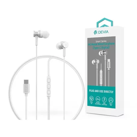 Devia Smart Series M1 Metal In-Ear sztereó fülhallgató - USB-C (Type-C), ezüst