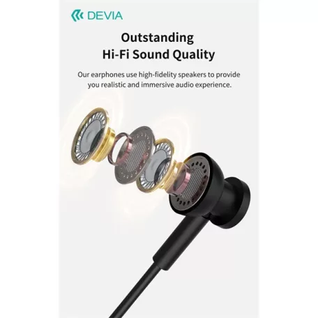 Devia Smart Series M1 Metal In-Ear sztereó fülhallgató - USB-C (Type-C), ezüst