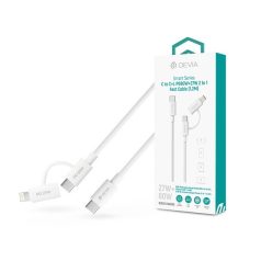   Devia Smart Series 60W+27W PD Type-C/Type-C + Lightning adat- és töltőkábel 1.2m- fehér