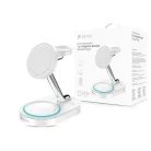 Devia Extreme Speed Series 15W Qi 3 In 1 vezeték nélküli töltő Smartphone/iWatch/Airpods - fehér