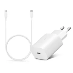   Samsung gyári hálózati töltő adapter TypeC bemenet 1 m TypeC kábel  25W  EPTA800EWE  EPDA705BWE  fehér ECO csom