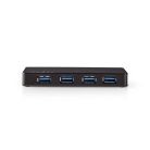 Nedis UHUBU3420BK aktív 4 portos USB HUB, USB 3.2 Gen 1, 5V táp