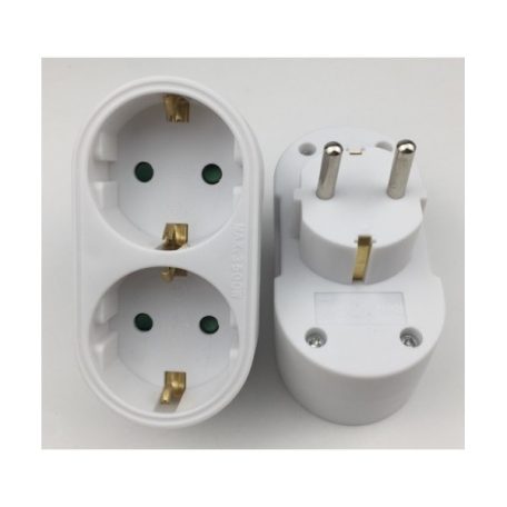 BLACKBIRD Hálózati Dugalj elosztó 250V, Max:3500W 2x16A/250V GZB02 gyerekvédelem, Fehér