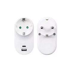   BLACKBIRD Hálózati Dugalj elosztó 250V, Max:3680W USB A+C 3.1A/5V SQ-GZB-01/01-UAC-2 gyerekvédelem, Fehér