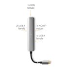 Nedis CCBW64210AT02 USB-C (USB C) dugó - 3x USB, HDMI, RJ45, 5 Gbps