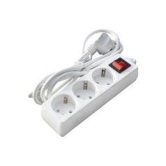   BLACKBIRD Hálózati elosztó 1.5m 3xSCHUKO 16/A/250V/3500W + kapcsoló, Fehér