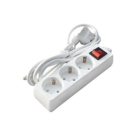 BLACKBIRD Hálózati elosztó 1.5m 3xSCHUKO 16/A/250V/3500W + kapcsoló, Fehér