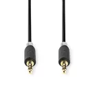 Nedis CABW22000AT50 sztereo audió kábel 3,5mm sztereo jack dugó - dugó,  aranyozott,  5 m