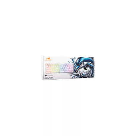 Baracuda DOLPHIN-W/R-US, BGK-03211W/R-US  fehér mechanikus gamer billentyűzet piros kapcsolóval, angol