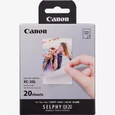 CANON Fotópapír + Tinta, XC-20L, 20db 54 x 85mm, QX20