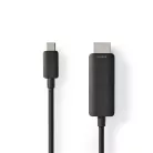 Nedis CCGL64655BK10 USB C (USB-C) - HDMI kábel, USB 3.2 Gen 1, 4K@60Hz, hossz 1m