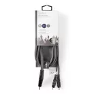 Nedis COTH22200GY30 félprofi audio kábel, 3,5mm sztero jack dugó - 2 x RCA dugó, 3m, rugalmas