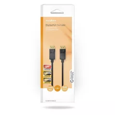   Nedis CCGB37014BK20 DisplayPort 1.4 kábel, displayport dugó - display port dugó, 8K@60Hz, 2m