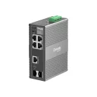 TP-LINK Switch Ipari 4x1000Mbps + 1xGigabit SFP + 1xGigabit kombó SFP Fémházas, IES206G