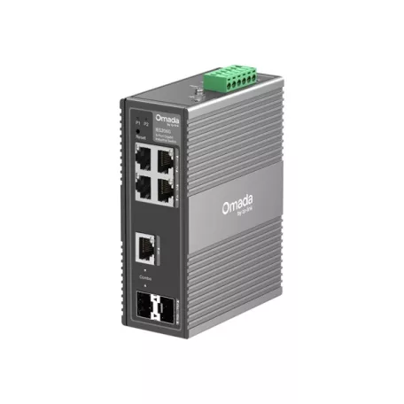 TP-LINK Switch Ipari 4x1000Mbps + 1xGigabit SFP + 1xGigabit kombó SFP Fémházas, IES206G
