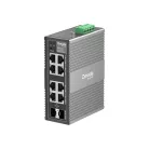 TP-LINK Switch Ipari 6x1000Mbps + 2xGigabit kombó SFP Fémházas, IES208G
