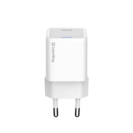 COLORWAY AC töltő GaN Mini, CW-CHS052PD-WT 25W PD port PPS USB-C fehér
