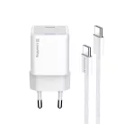 COLORWAY AC töltő GaN Mini CW-CHS052PDC-WT 25W PD port PPS USB-C fehér kábel Type-C