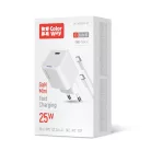 COLORWAY AC töltő GaN Mini CW-CHS052PDC-WT 25W PD port PPS USB-C fehér kábel Type-C