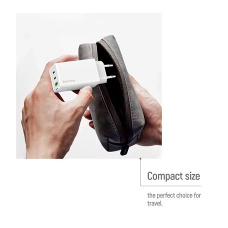 COLORWAY AC töltő GaN Mini CW-CHS058PDCL-WT 65W PD port PPS USB (USB-2C1A) kábel Type-C és Lightning