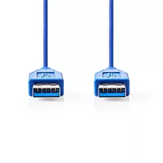   Nedis CCGP61000BU20 USB3.2 USB A dugó - USB-A dugó, 5 Gbps, 2m, (USB3.1, USB3.0, USB2.0)