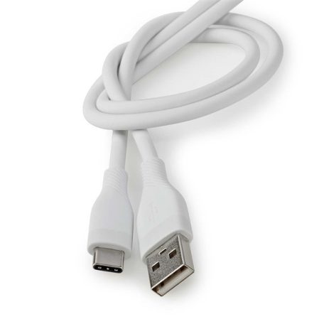 Nedis CCGB60800WT15 flexibilis USB A - USB C (USB-C) kábel, USB2.0, 15W, hossz 1,5m, fehér rugalmas szilikon