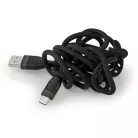 Nedis CCGB60800BK15 flexibilis USB A - USB C (USB-C) kábel, USB2.0, 15W, hossz 1,5m, fekete rugalmas szilikon
