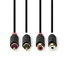   Nedis CABW24205AT20 RCA toldó kábel  2x RCA dugó - 2x RCA aljzat, 2m