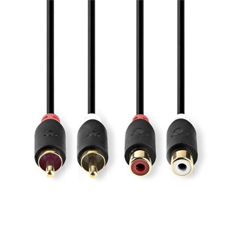 Nedis CABW24205AT20 RCA toldó kábel  2x RCA dugó - 2x RCA aljzat, 2m