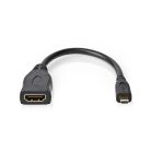 Nedis kábel CVGP34790BK02 micro HDMI - HDMI adapter, 4K@30Hz, 10.2 Gbps, 0.20 m