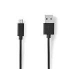 Nedis CCGL60500BK10 USB 2.0  USB-A dugó  - USB Micro-B dugó  10 W 480 Mbps, 1m