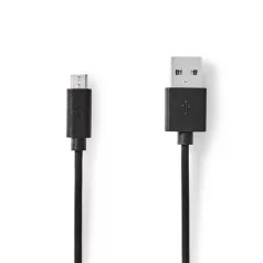   Nedis CCGL60500BK10 USB 2.0  USB-A dugó  - USB Micro-B dugó  10 W 480 Mbps, 1m
