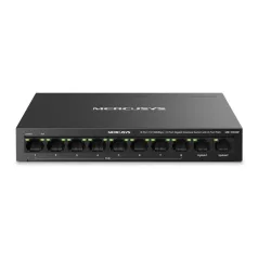   MERCUSYS Switch 8x100Mbps(8xPOE+) + 2xLAN(1000Mbps), Fémházas Asztali/Rackes, MS110CMP