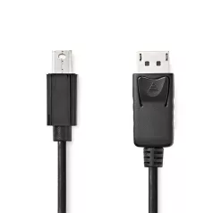   Nedis CCGL37400BK20 mini Displayport1.2 kábel, Display port dugó, 21.6 Gbps, 2m