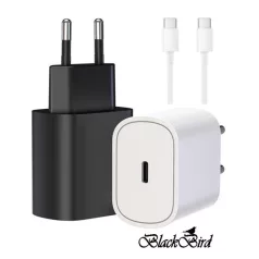   BLACKBIRD Hálózati Adapter T127 20W + Type-C kábel 1m, Fehér