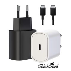   BLACKBIRD Hálózati Adapter T127 20W + Type-C kábel 1m, Fekete