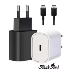   BLACKBIRD Hálózati Adapter T127 20W + Type-C kábel 1m, Fekete
