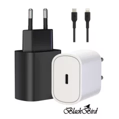   BLACKBIRD Hálózati Adapter T127 20W + Lightning kábel 1m, Fekete
