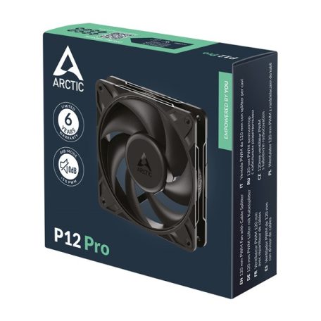 ARCTIC COOLING Rendszerhűtő Ventilátor P12 Pro PWM Fekete, 12cm