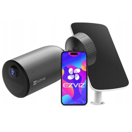 EZVIZ EB3 kültéri akkumulátoros kamera + Solar panel F szett 5W, színes éjszakai látás, 3 MP, IP65, 5200 mAh, 256GB