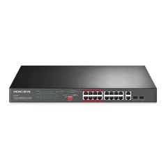   MERCUSYS Switch 18x1000Mbps(16xPOE+) + 2xSFP, Fémházas Asztali Rackes, MS120GP