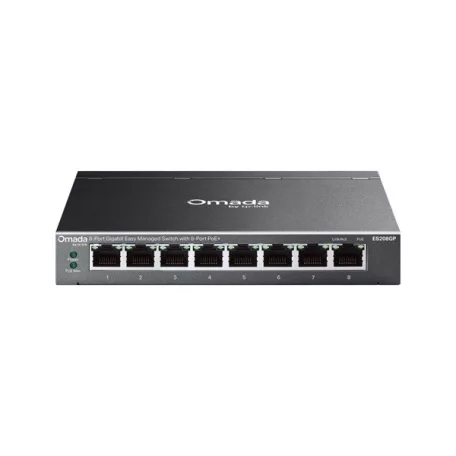 TP-LINK Switch 8x1000Mbps(8xPOE+) Fémházas Easy Smart (Omada), ES208GP