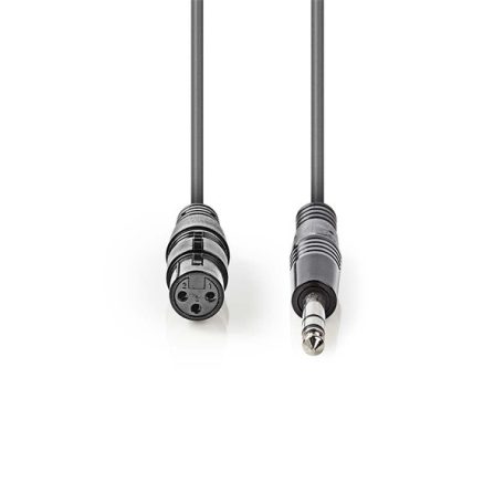 Nedis COTH15110GY15 balanced/szimmetrikus félprofi audio kábel, 6.35mm sztereo jack - 3p XLR aljzat, 1,5m