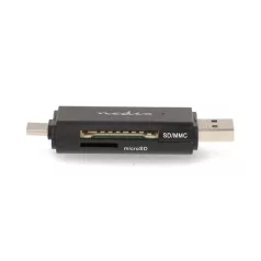   Nedis CRDRU2110BK USB2.0 - USBC kártyaolvasó microSD (TF) / microSDHC (TF) / microSDXC (TF) / SD / SDHC / SDXC