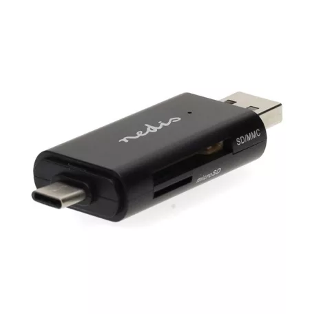 Nedis CRDRU2110BK USB2.0 - USBC kártyaolvasó microSD (TF) / microSDHC (TF) / microSDXC (TF) / SD / SDHC / SDXC