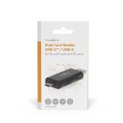 Nedis CRDRU3110BK USB3.2 Gen1 - USBC kártyaolvasó microSD (TF) / microSDHC (TF) / microSDXC (TF) / SD / SDHC / SDXC