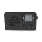 Nedis RDFM2225BK hordozható FM rádió, digitális hangolás, Bluetooth, Fejhallgató kimenet, Ébresztőóra, akkumulátor